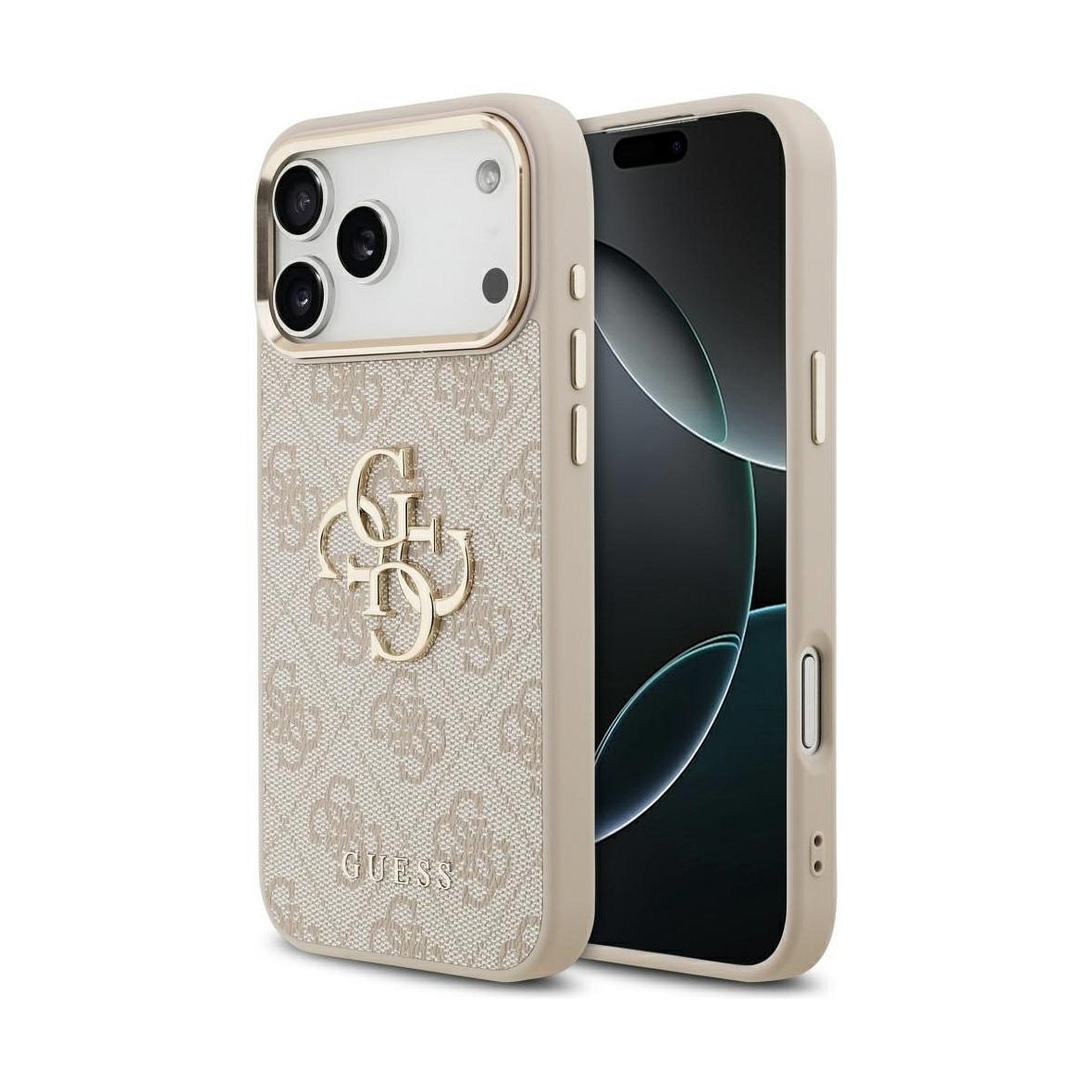 GUESS futerał do IPHONE 17 Pro Max GUHCP17X4GMGCPI (PU W/ Big 4G Classic Logo) złoto różowy