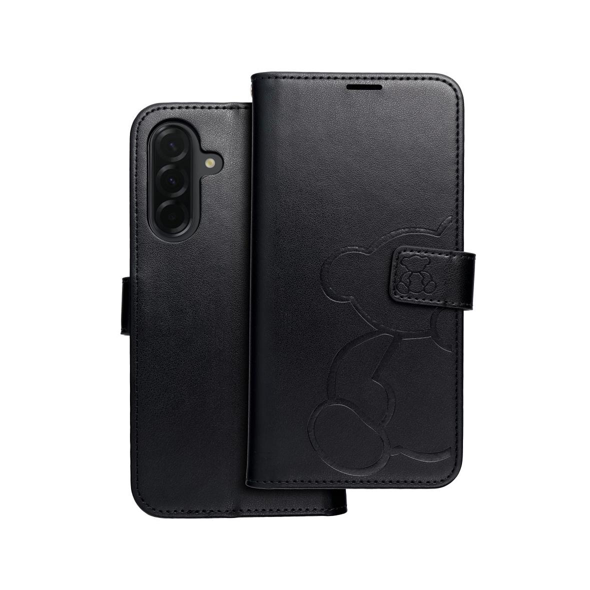 Etui z klapką na Samsung A36 5G Mezzo Book teddy bear czarne