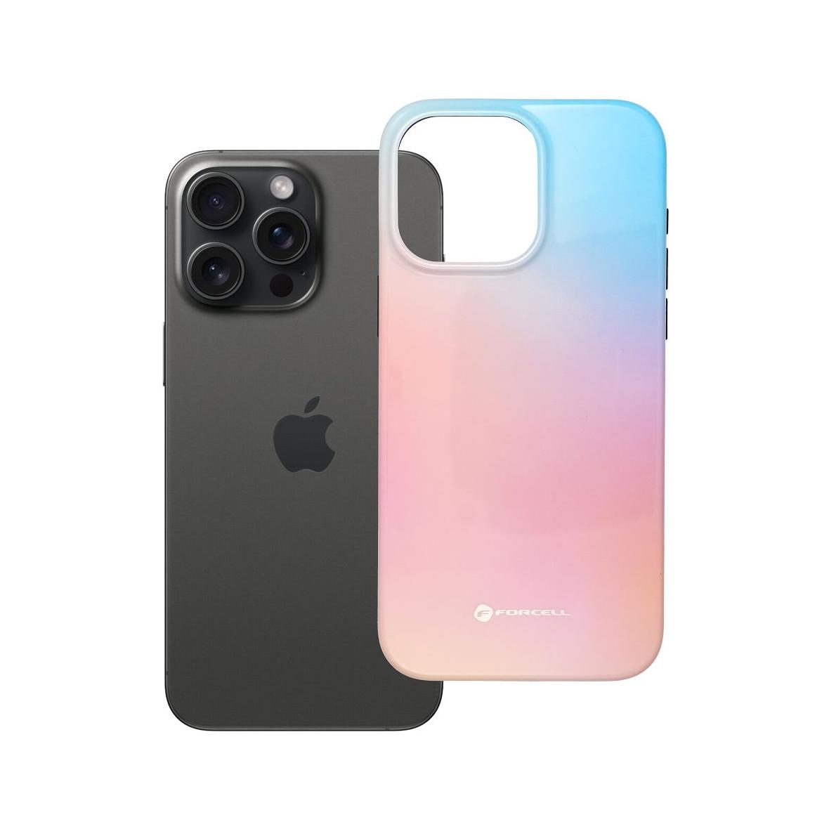 Etui na iPhone 15 PRO MAX Forcell F-Protect Mirage zgodny z MagSafe Military Drop-Test pinky blue