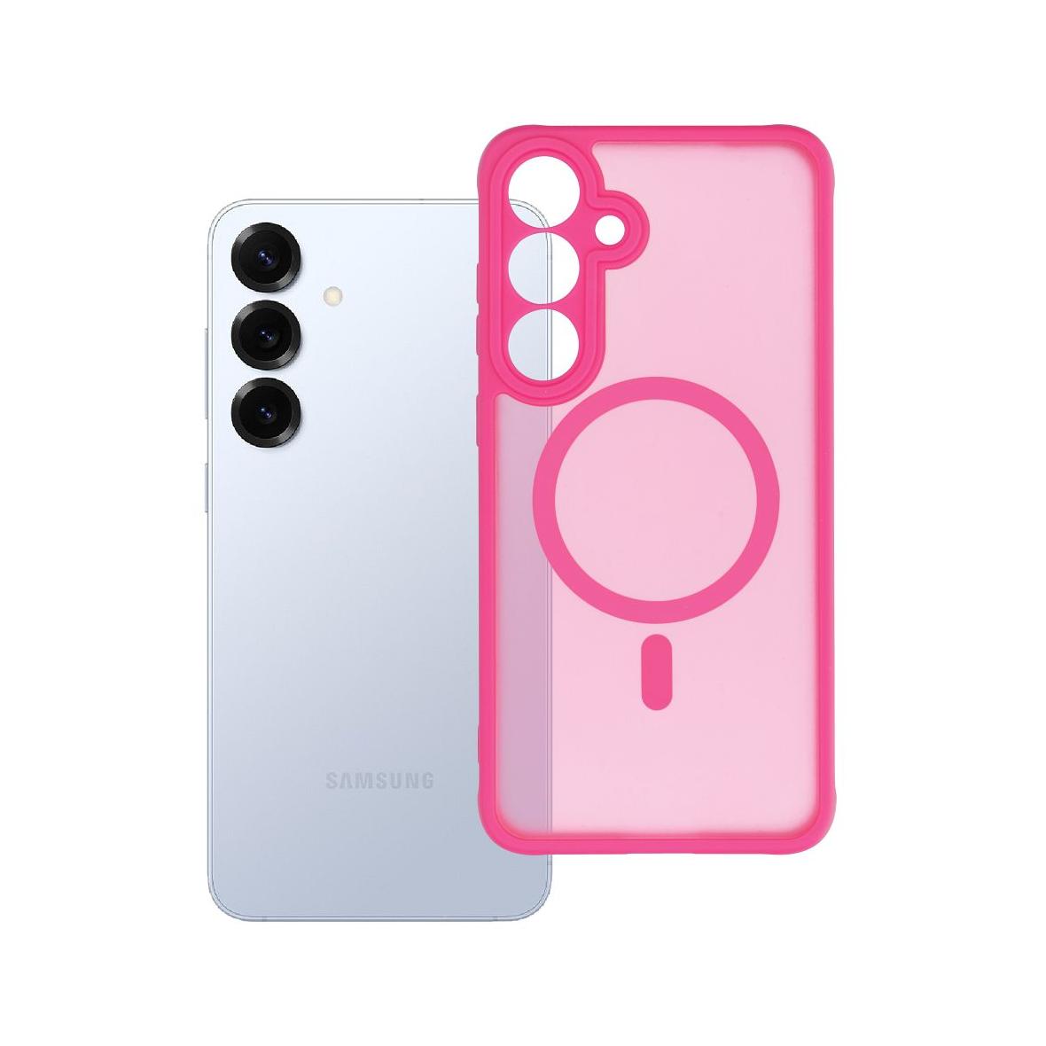 Futerał do Samsung S25 PLUS Full Matte Mag Cover zgodny z MagSafe różowy