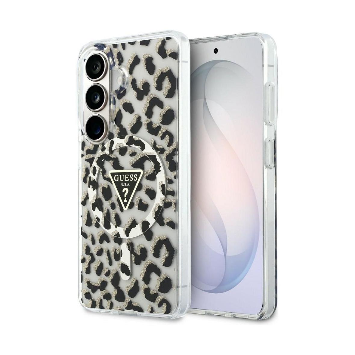 GUESS futerał do SAMSUNG S26 GUHMS26SHLEGTGLK (Magnetic IML Leopard Print Triangle) czarny