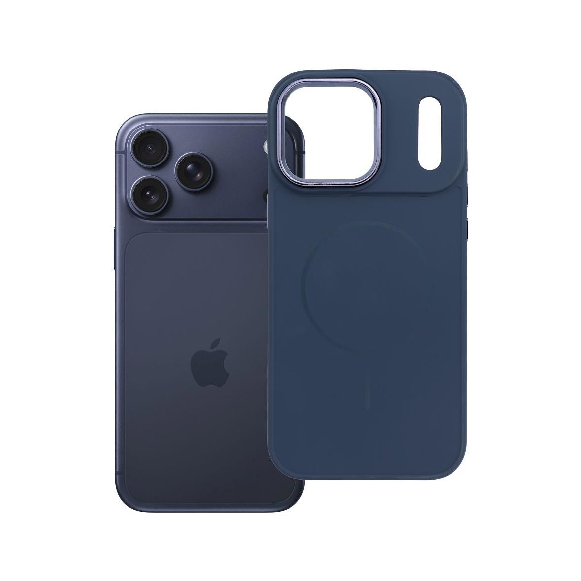 Futerał do iPhone 17 PRO MAX Frame Mag Cover zgodny z MagSafe granatowy