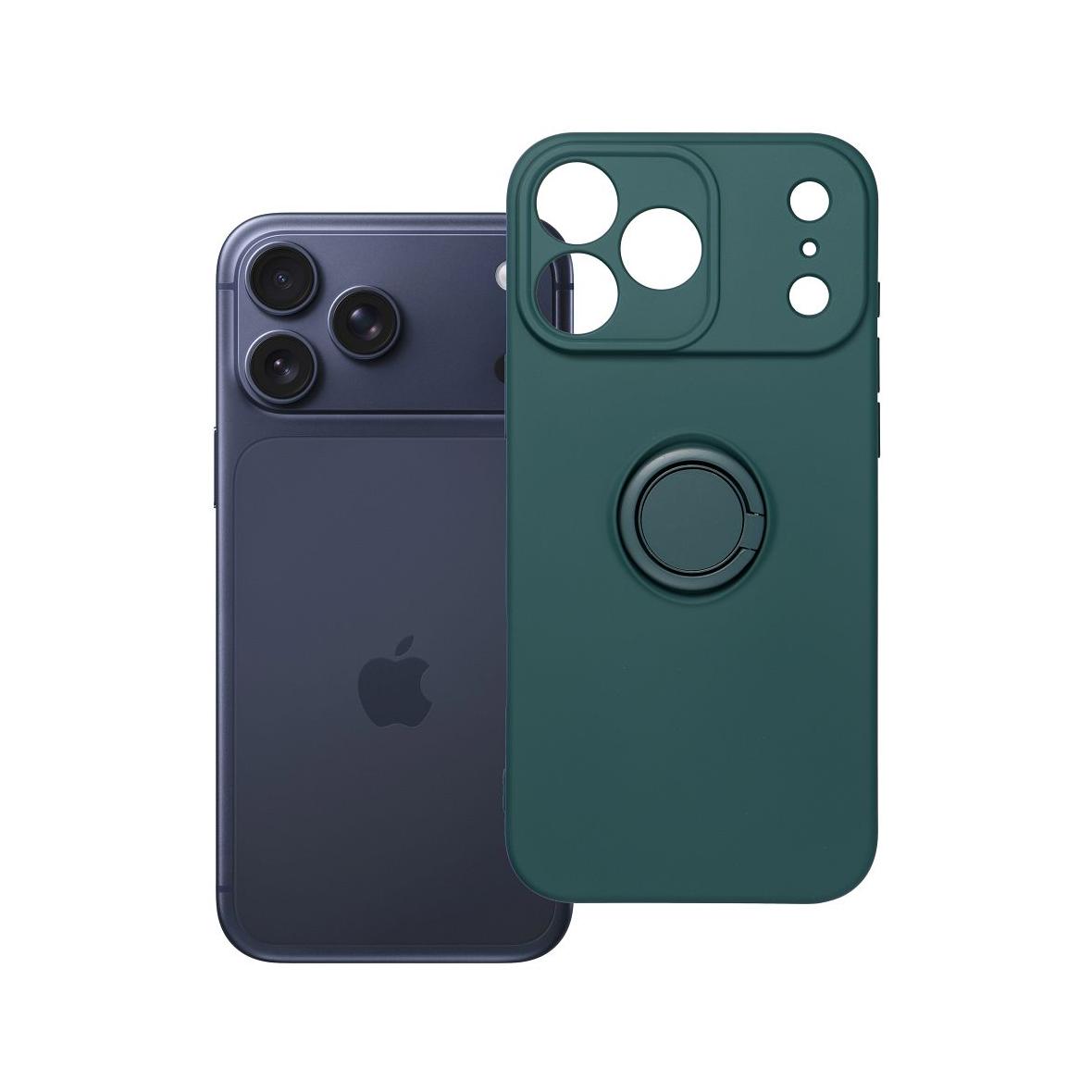 Futerał do iPhone 17 PRO MAX Silicone Ring zielony