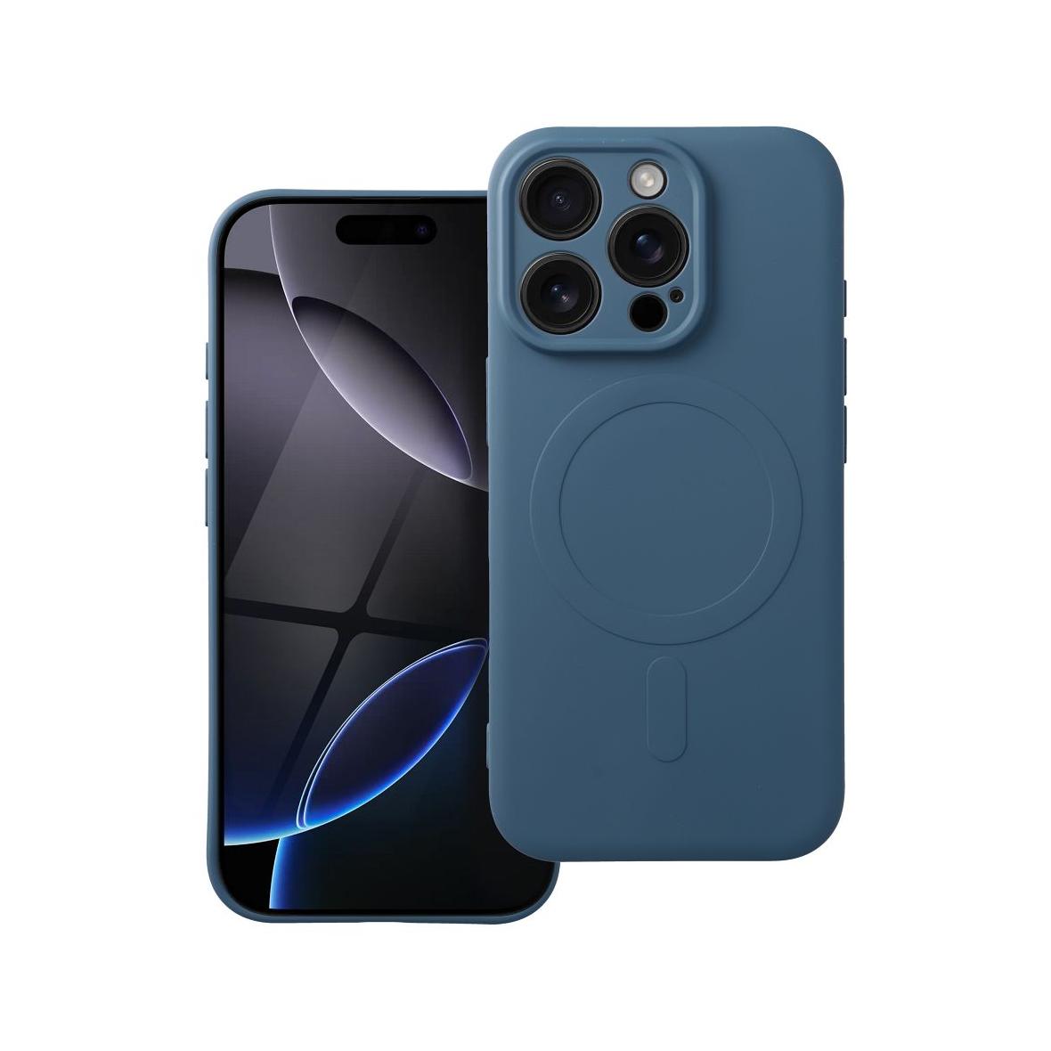 Futerał do iPhone 16 PRO Silicone Mag Cover zgodny z MagSafe niebieski