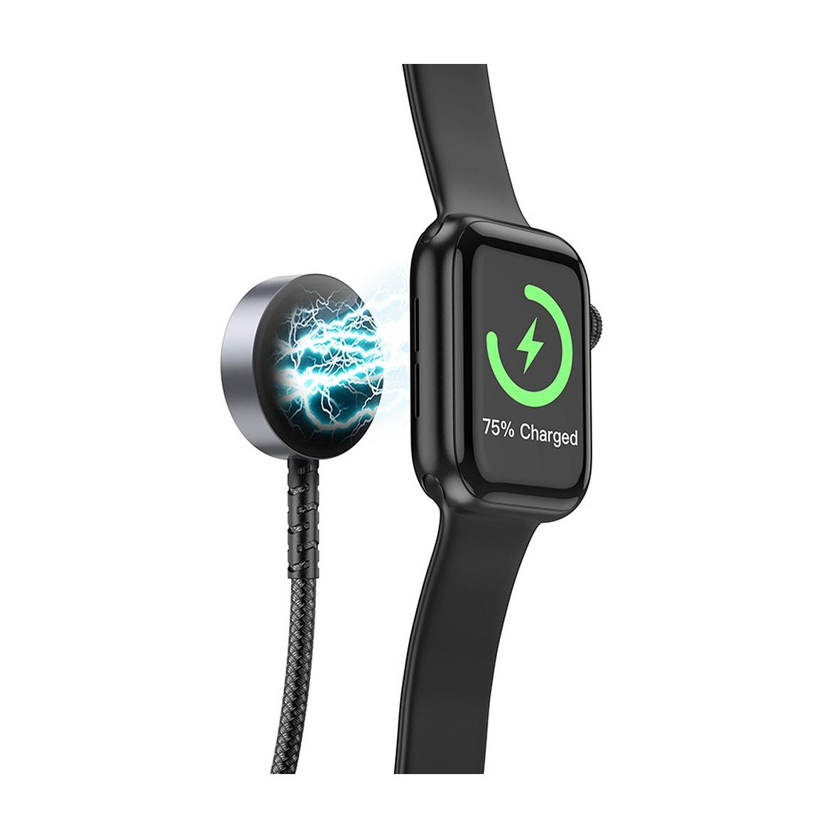 Ładowarka indukcyjna Hoco 2w1 USB C do Apple Watch + kabel Lightning PD QC 3A 1,2 m CW54 czarna