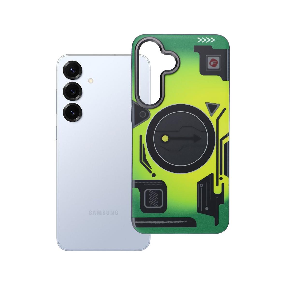 Etui na Samsung S25 PLUS Forcell F-Protect Levels Dual Layer 4D technology zgodny z MagSafe Military Drop-Test cyber green