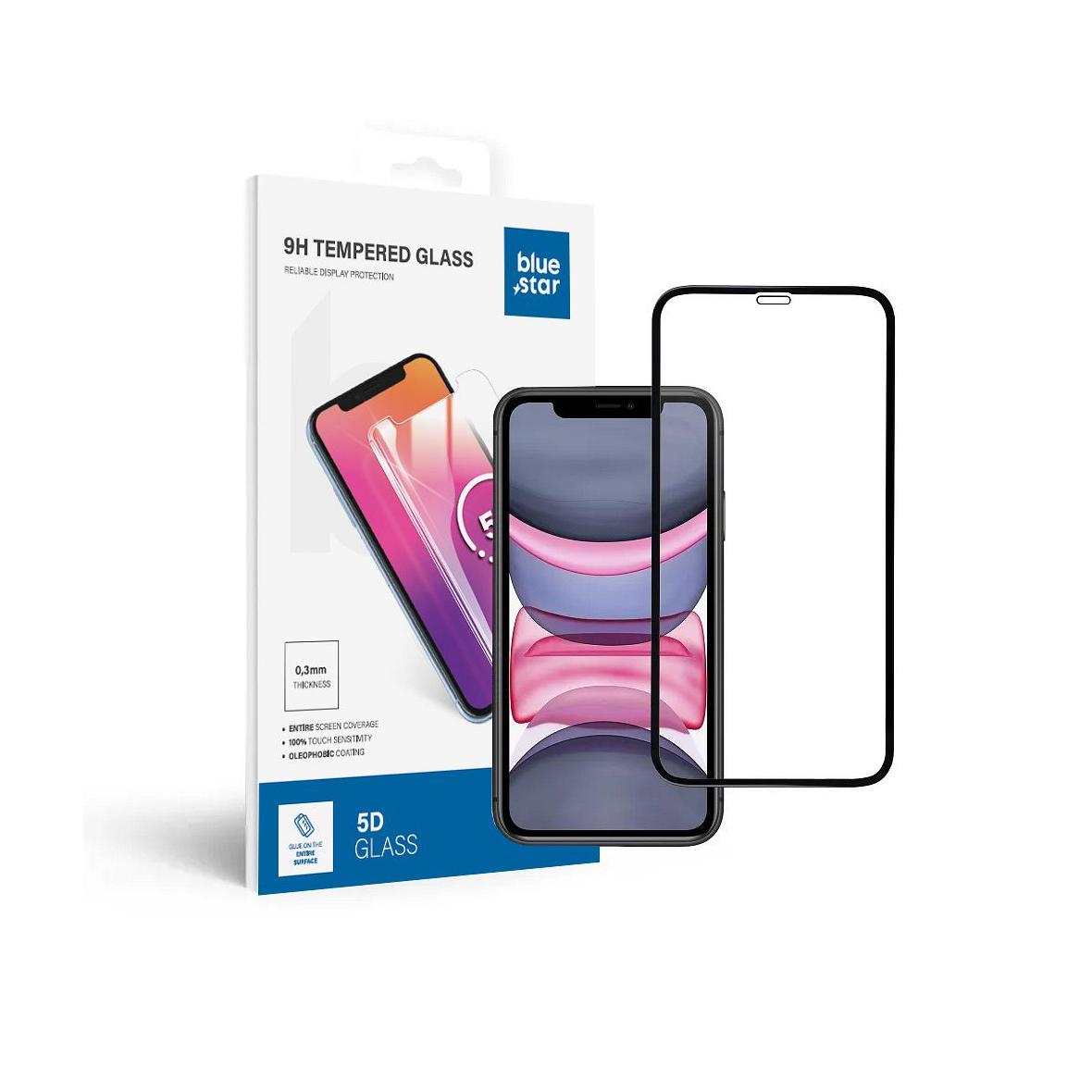 Szkło hartowane do iPhone XR / 11 (full glue) Blue Star 5D czarne