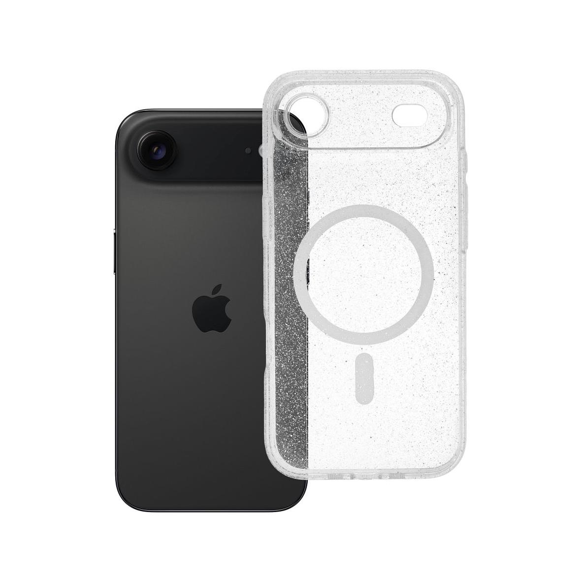 Futerał do iPhone 17 AIR Clear Mag Cover (STR / CAMERA PROTECTION) zgodny z MagSafe  transparent glitter