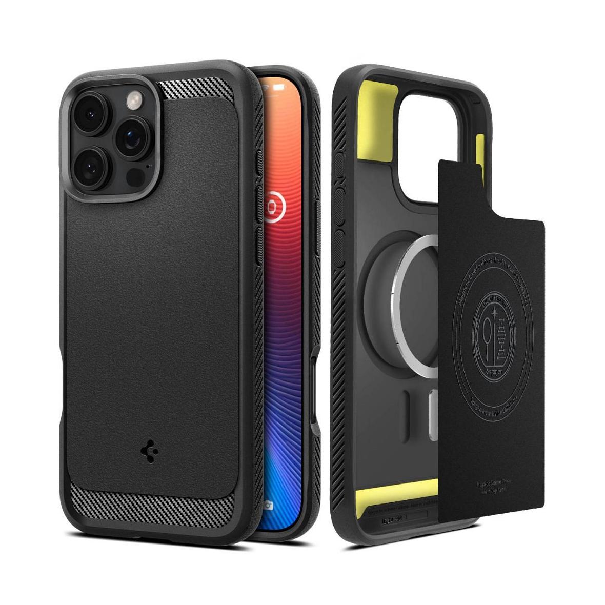 SPIGEN futerał RUGGED ARMOR MAG kompatybilny z MagSafe do IPHONE 16 Pro matte black
