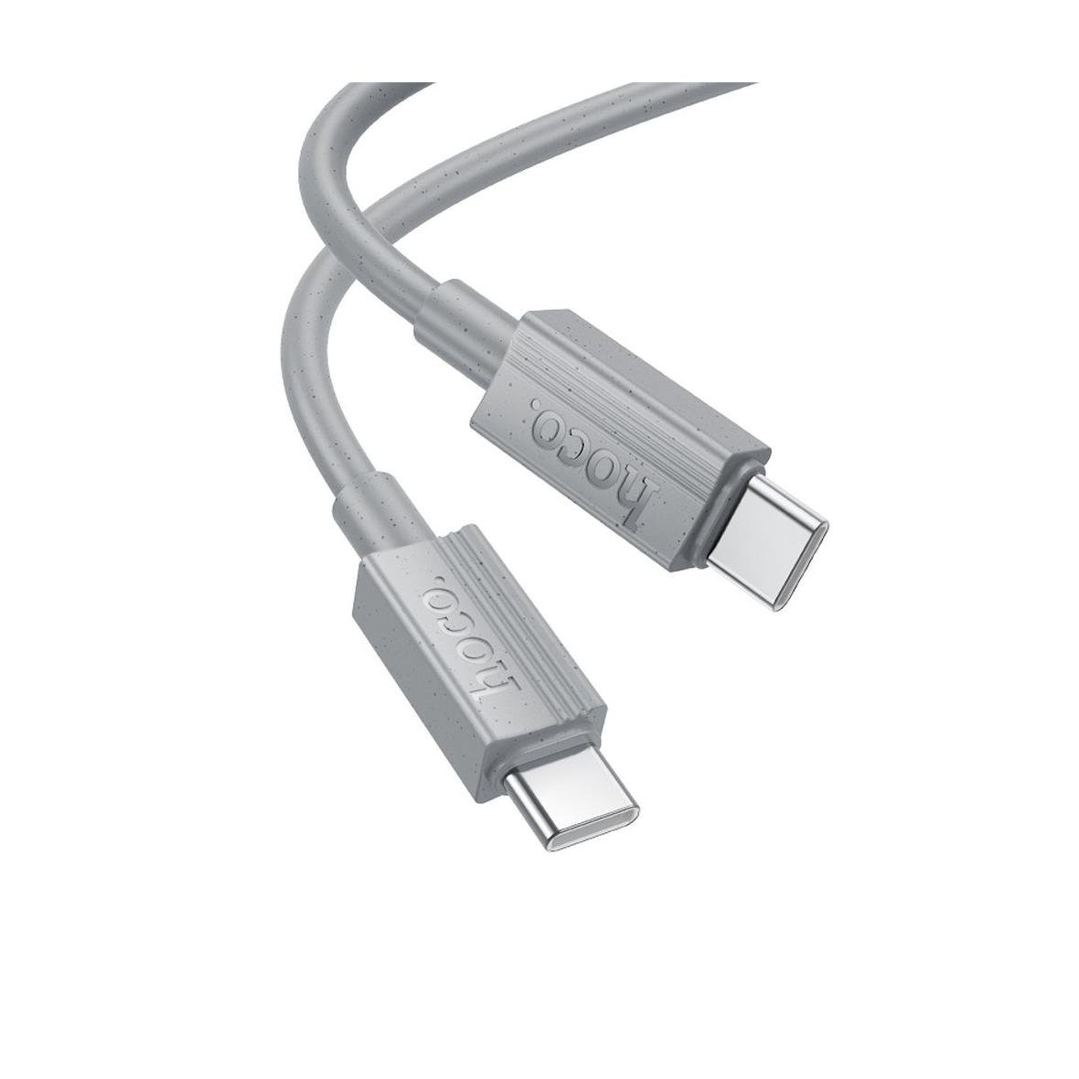 Kabel USB C do USB C Hoco 3A 60W 1 m X107 szary