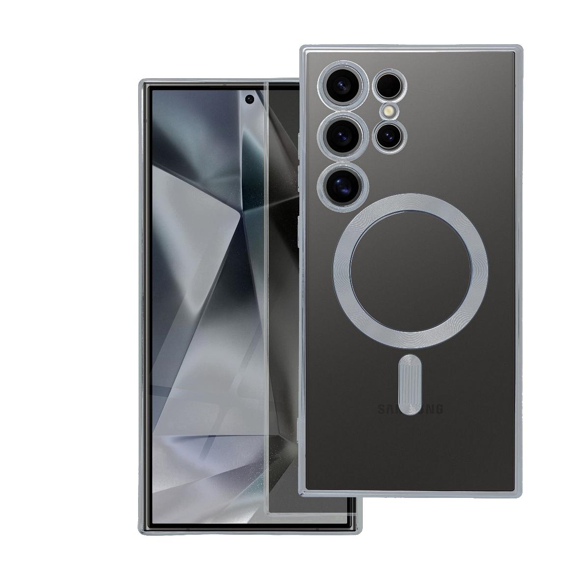 Futerał do Samsung A37 Electro Mag Cover zgodny z MagSafe srebrny