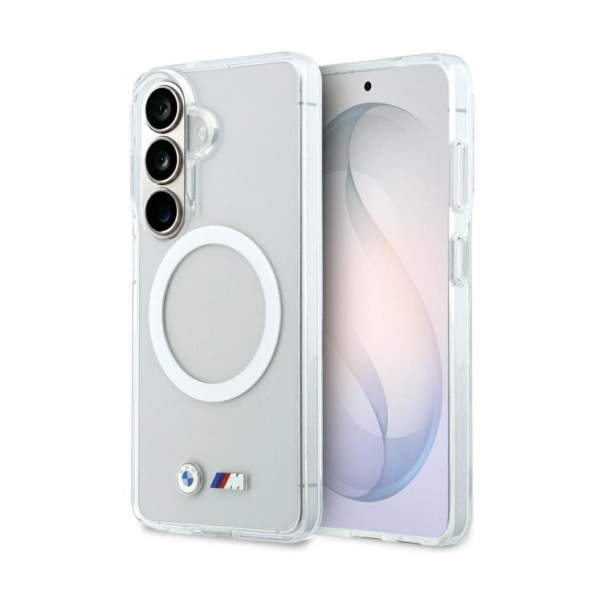 BMW futerał do SAMSUNG S26 BMHMS26S25HSMLKT (Magnetic IML Shockproof W/ Metal Logos) transparentny