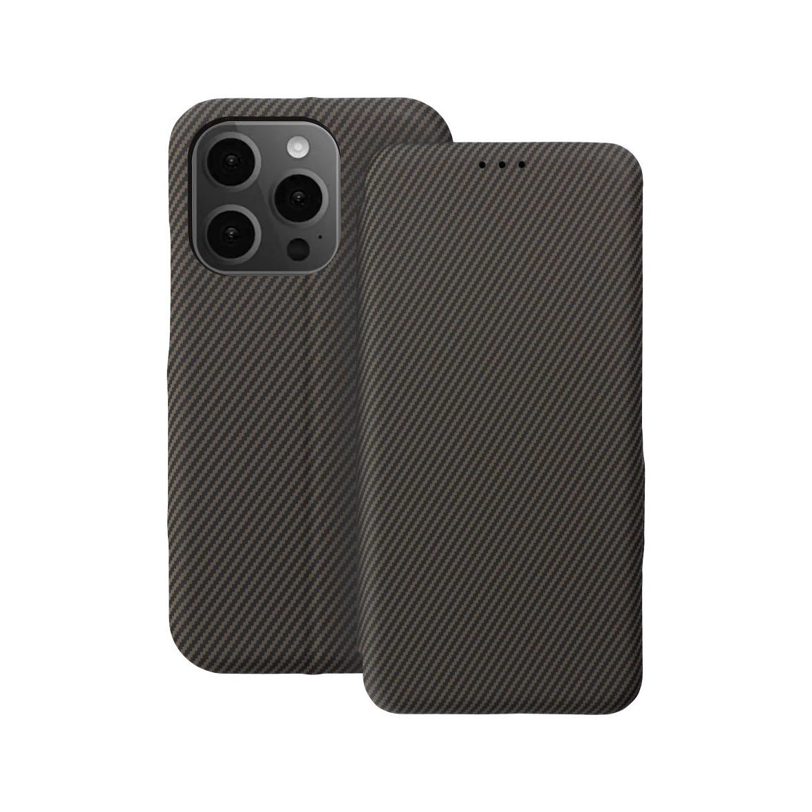 Etui z klapką na iPhone 14 PRO Folio Side Magnet brązowe
