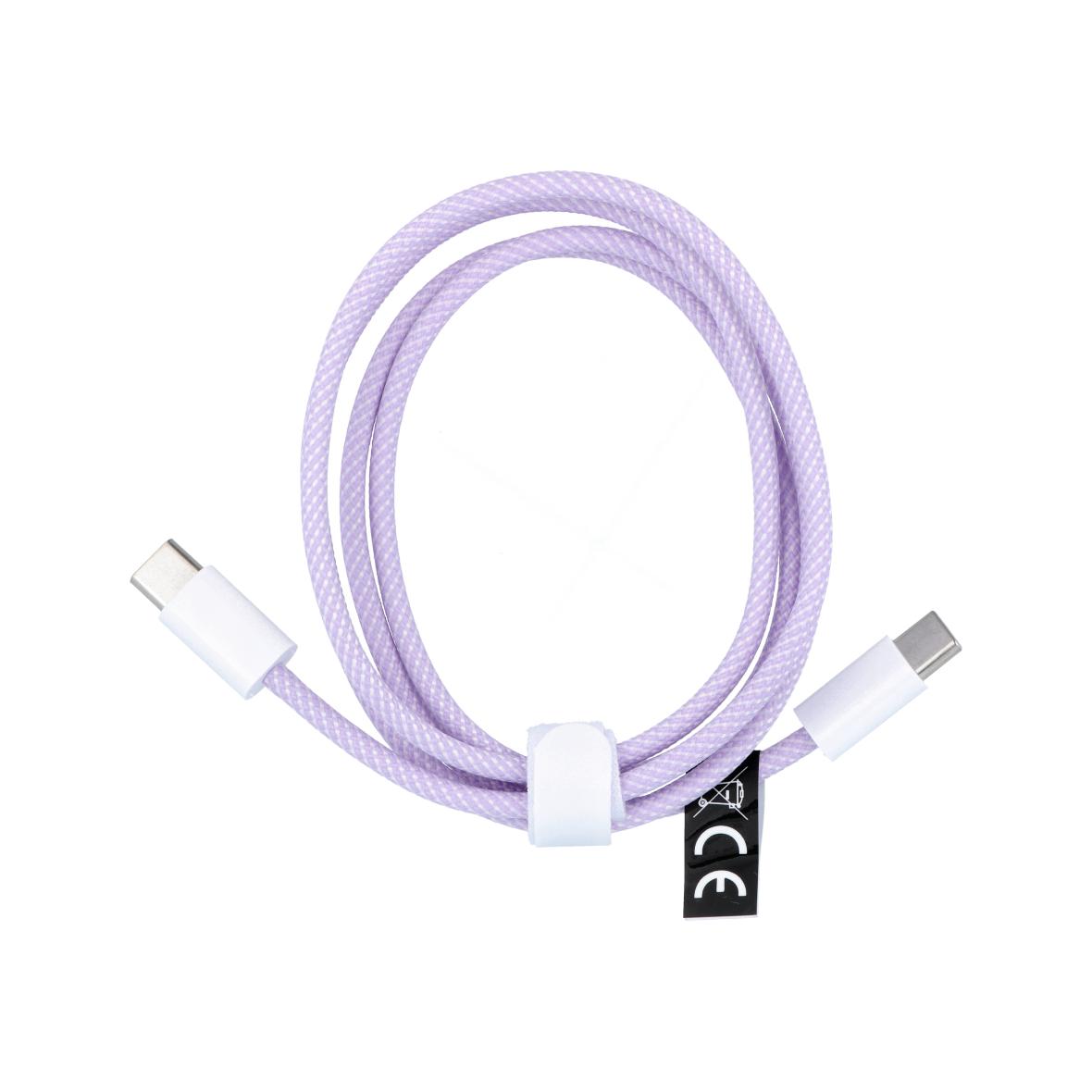 Kabel USB C do USB C PD QC3.0 3A 60W 1 m C263 fioletowy