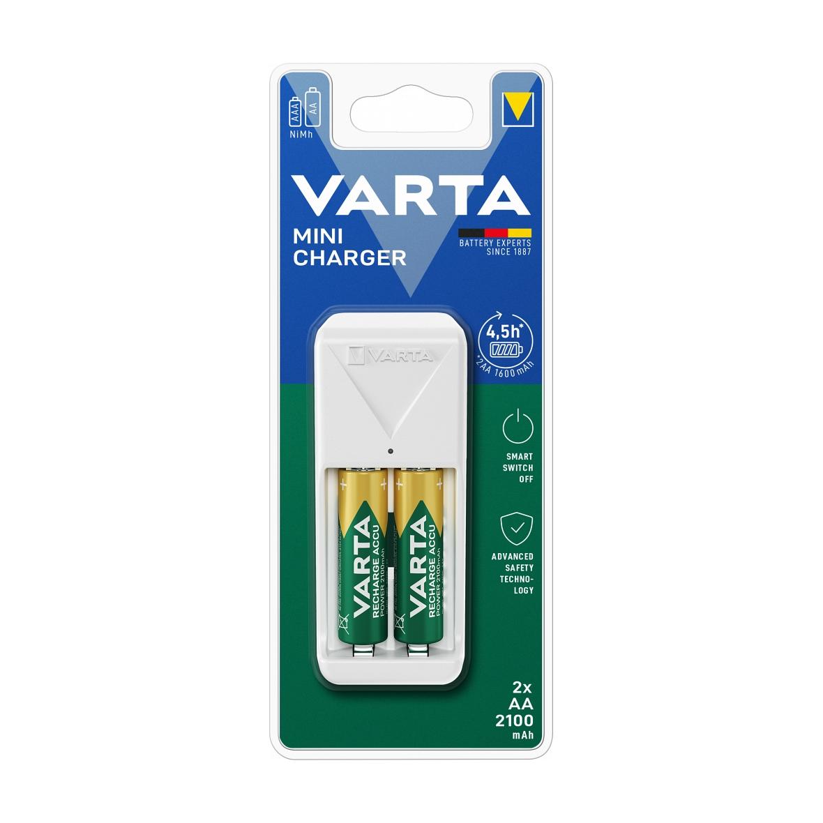 VARTA ładowarka MINI CHARGER 57656 + 2 x bateria akumulatorowa R6 (AA) 2100mAh