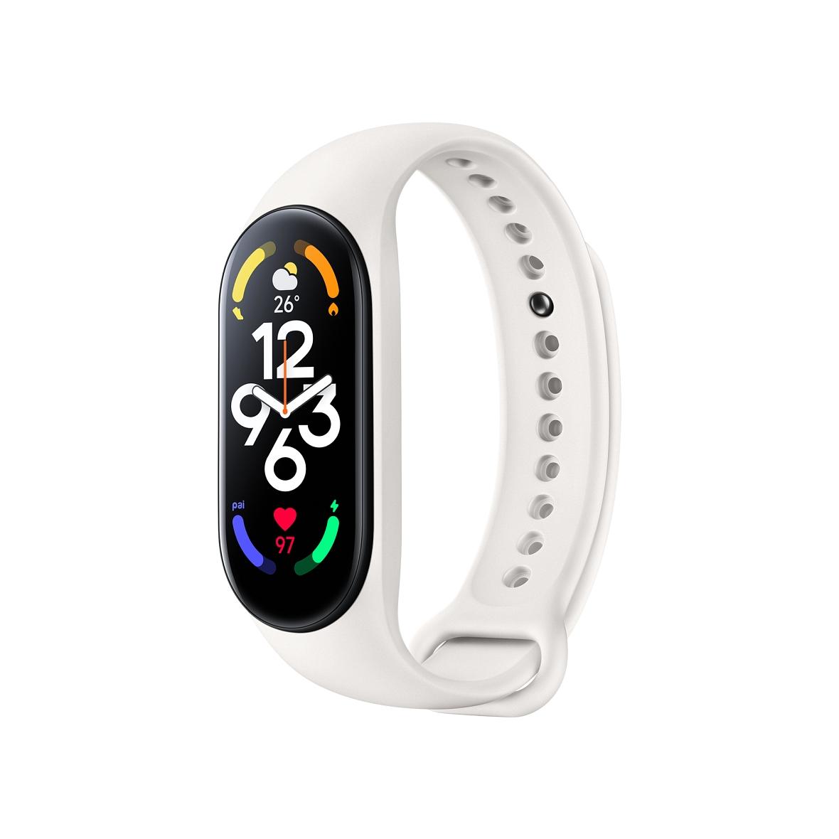 Pasek silikonowy do XIAOMI Mi Band 5 / 6 / 7 kremowy (11)