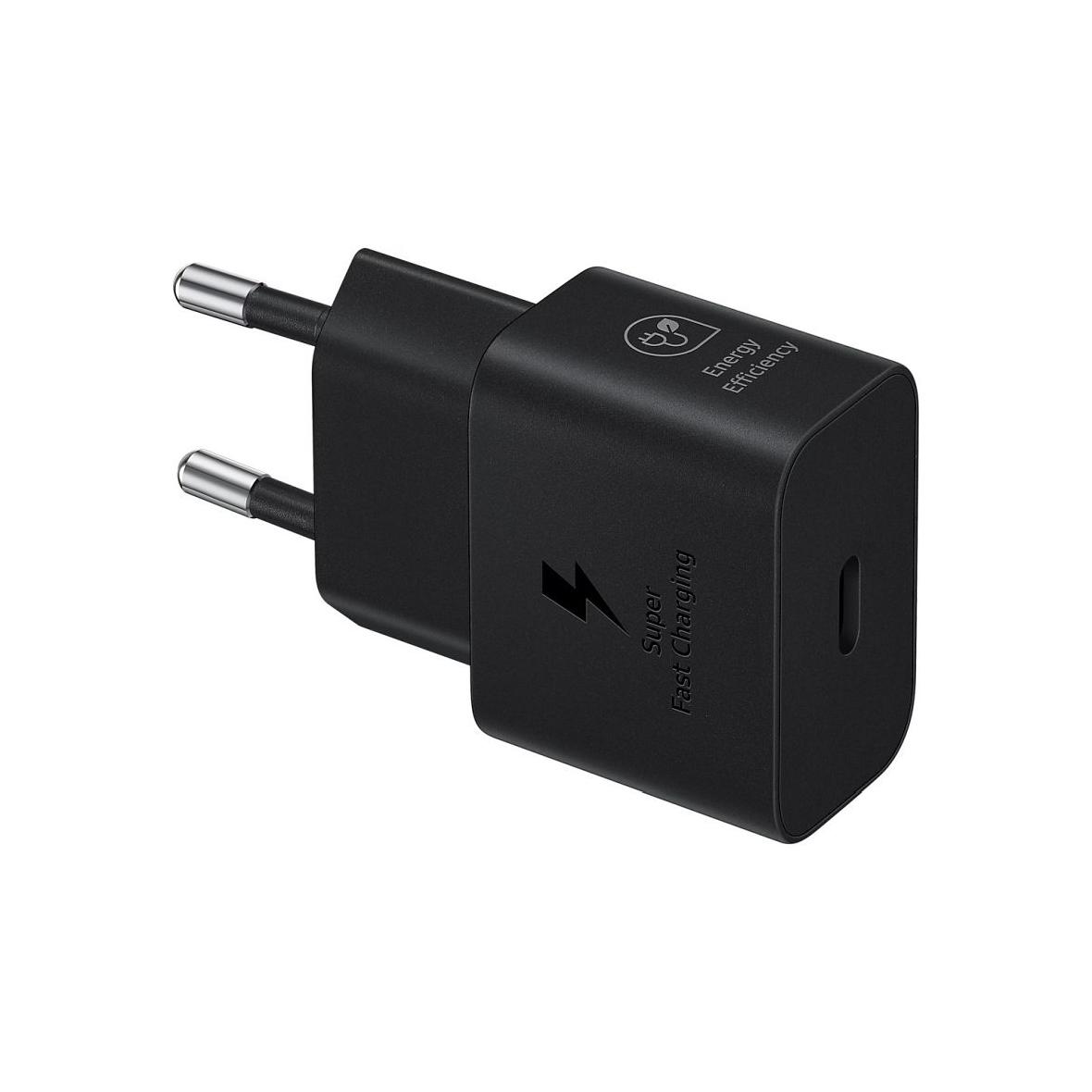 SAMSUNG oryginalna ładowarka sieciowa Typ C + kabel Typ C do Typ C PD 3A 25W GaN EP-T2510XBEGEU czarna blister