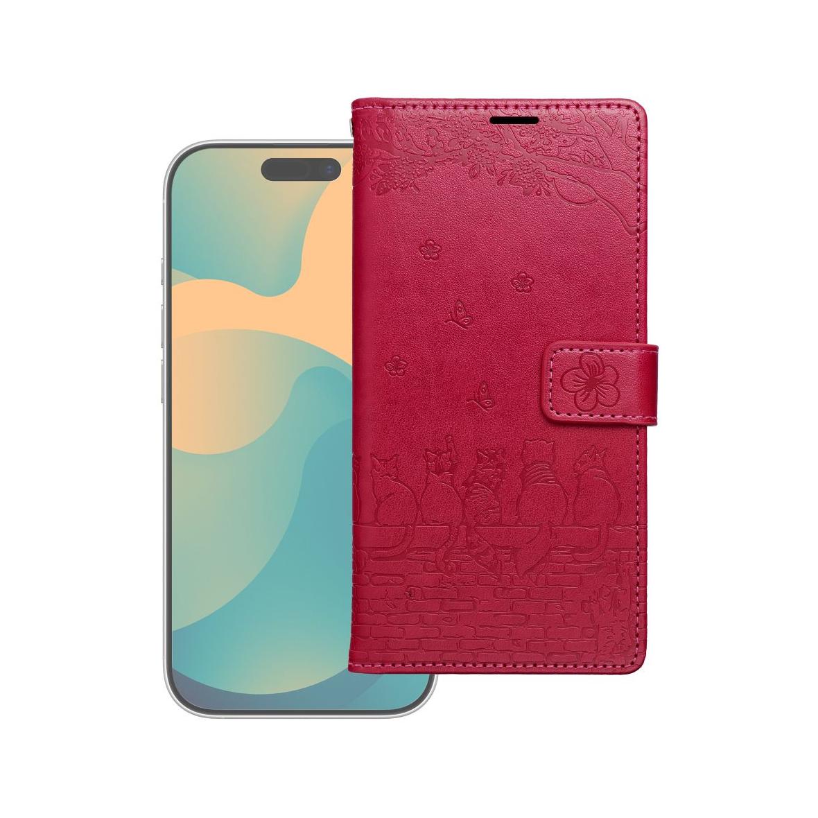Etui z klapką na Redmi NOTE 15 PRO 4G Mezzo Book koty czerwone