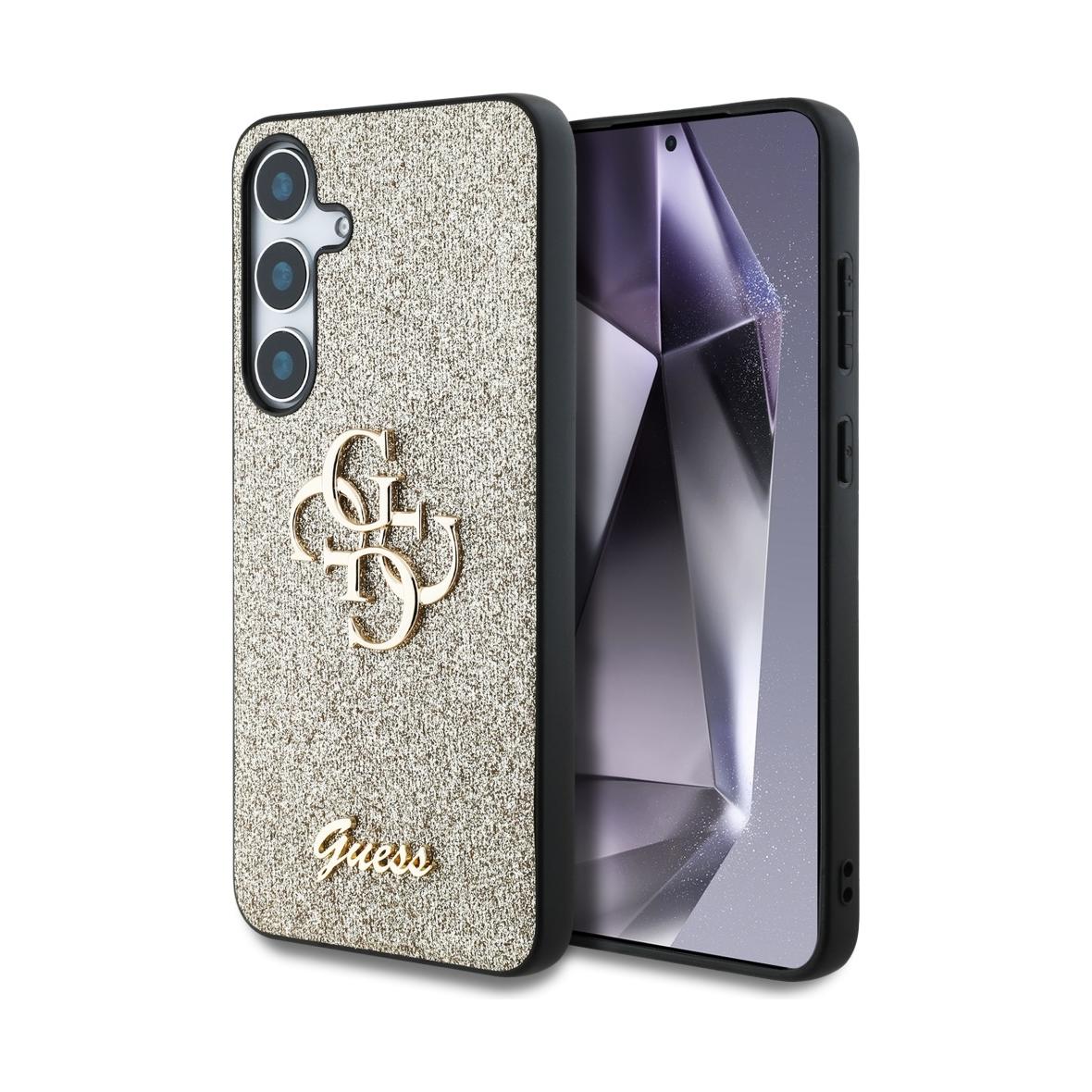 GUESS futerał do SAMSUNG S25 GUHCS25SHG4SGD (Fixed Glitter Big 4G) złoty