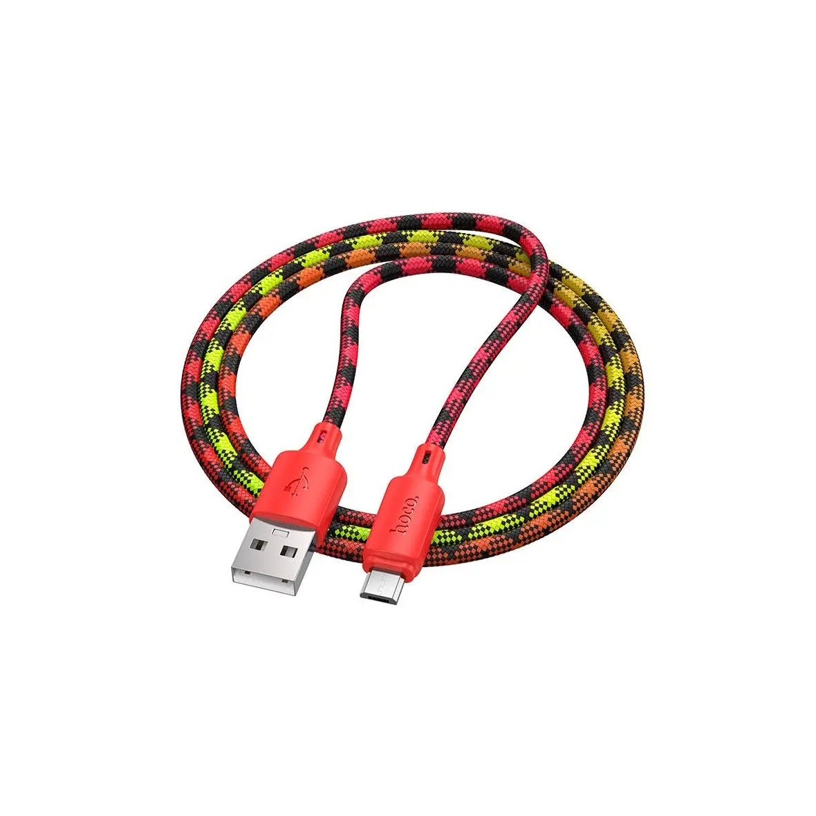Kabel USB A do Micro USB Hoco 2,4A 1 m X116 gradient czerwony