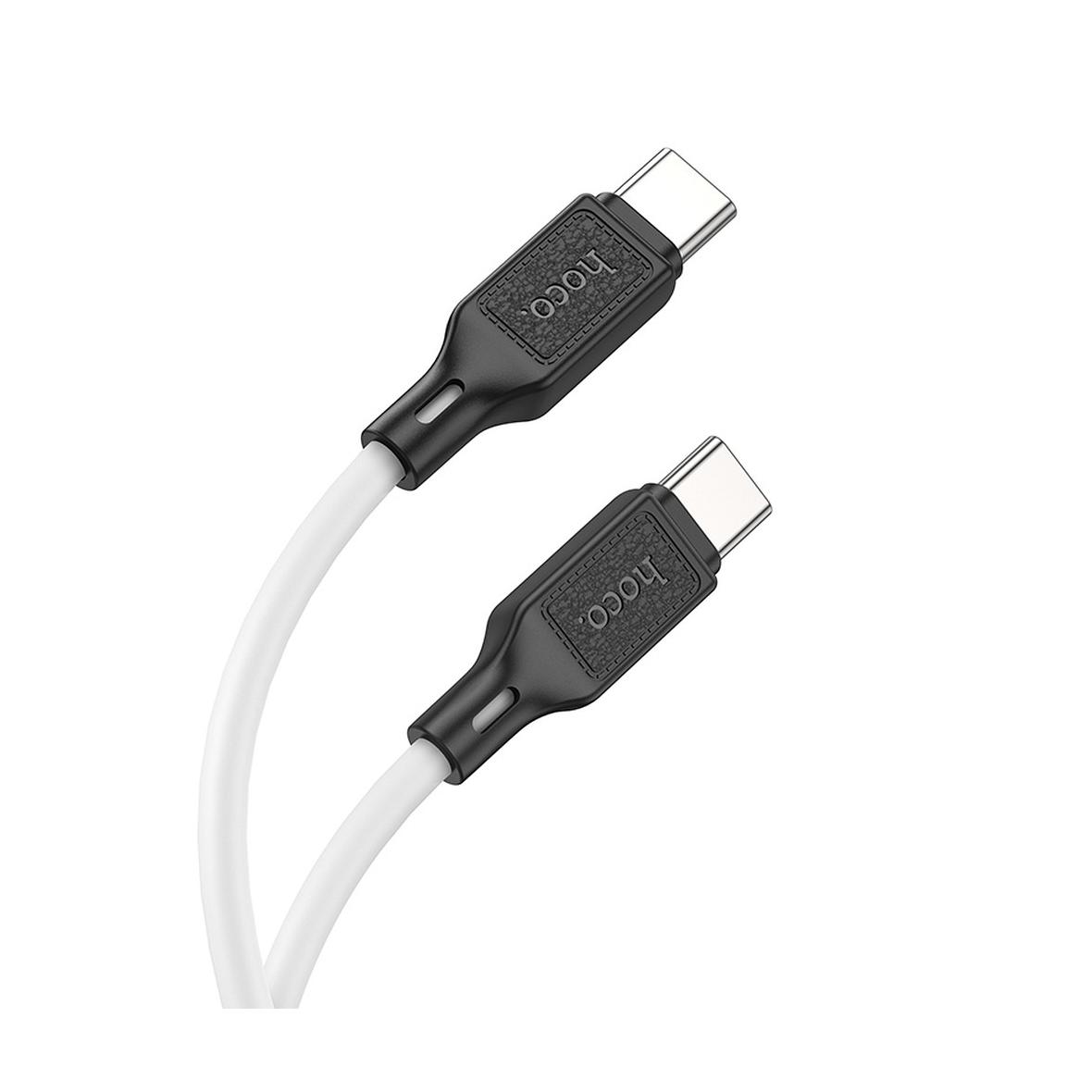 Kabel USB C do USB C Hoco 3A 60W 1 m X90 biały