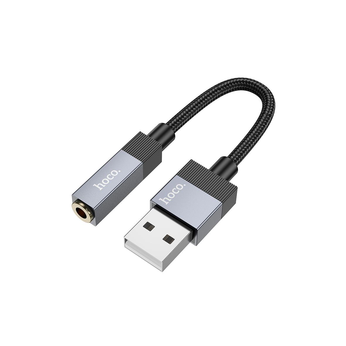 Adapter AUX USB A (męski) do Jack 3,5 mm (żeński) Hoco UPA32D czarny