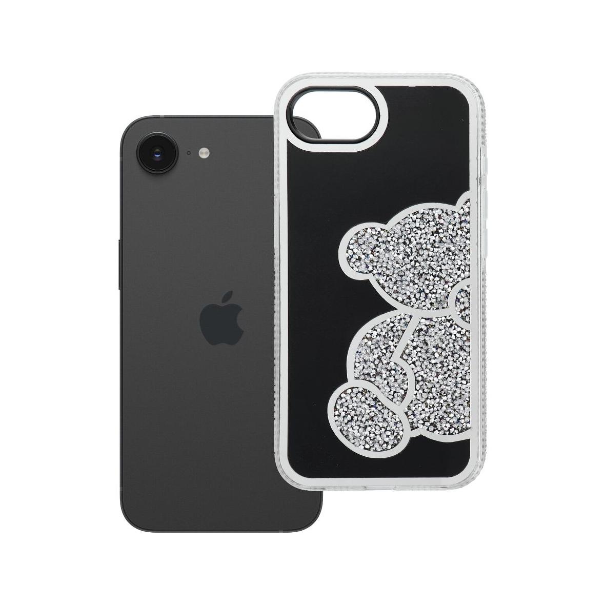 Futerał do iPhone 16e (SE 4 2025) Teddy Bear srebrny