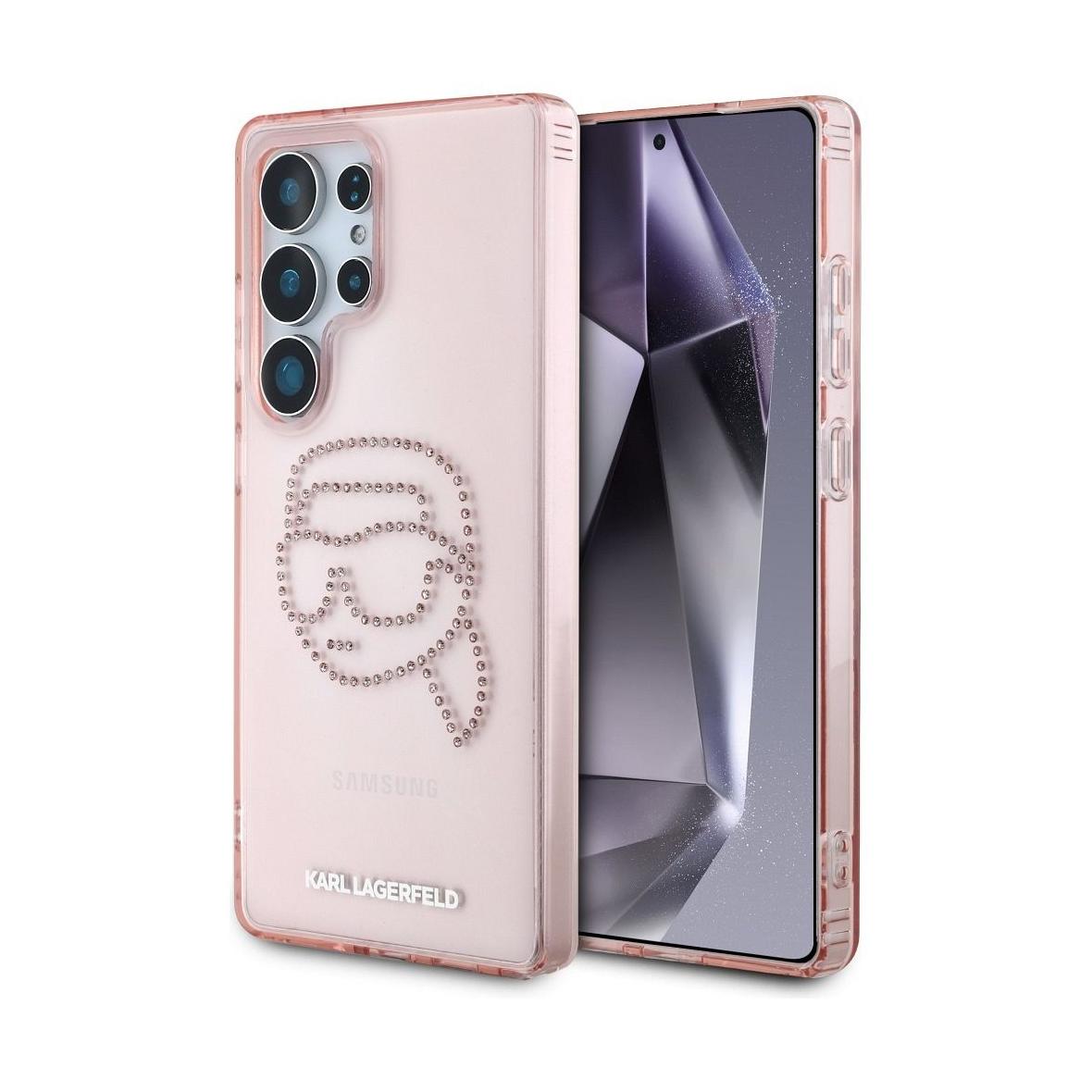 KARL LAGERFELD futerał do SAMSUNG S25 Ultra KLHCS25LHKHDCELP (IML Rhinestones K Head) różowy