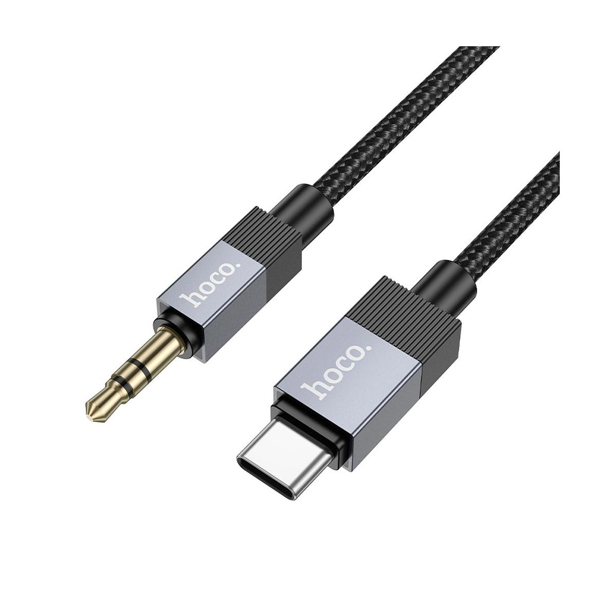 Kabel AUX Jack 3,5 mm (męski) do USB C (męski) Hoco 1 m UPA32B czarny