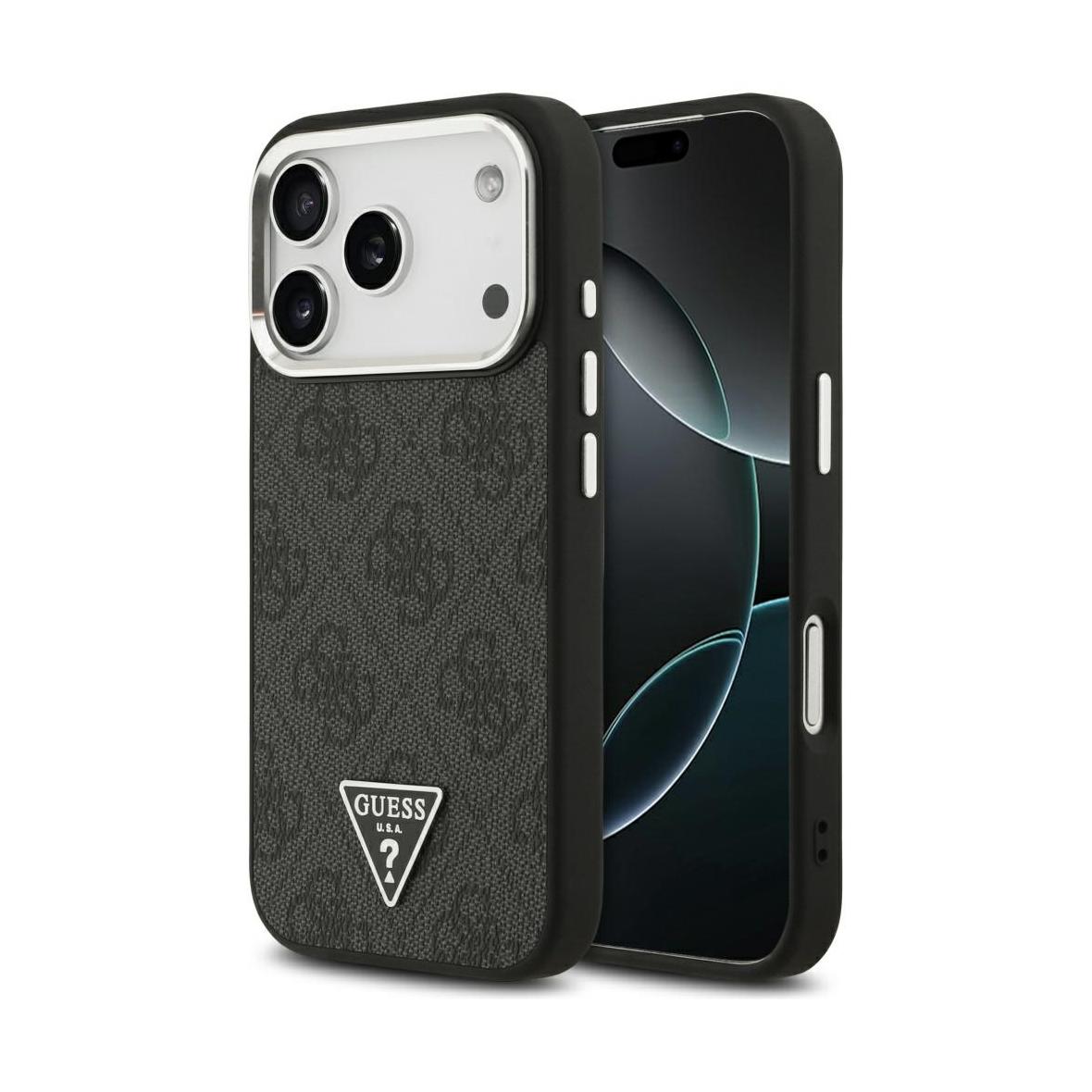 GUESS futerał do IPHONE 17 Pro kompatybilny z MagSafe GUHMP17LP4TSRCMK (PU 4G W/Triangle Logo SL) czarny