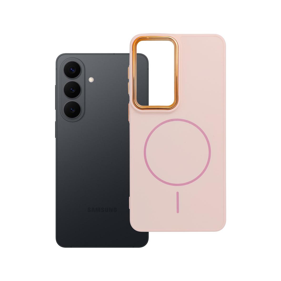 Futerał do Samsung S26 PLUS Frame Mag Cover zgodny z MagSafe pudrowy róż
