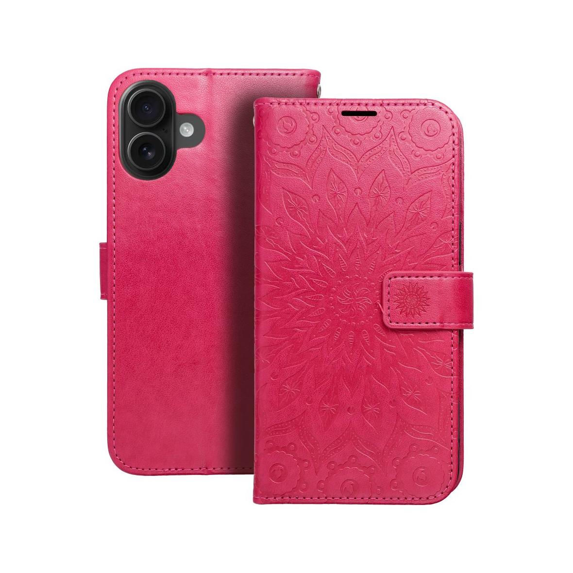 Etui z klapką na iPhone 16 PLUS Mezzo Book mandala magenta