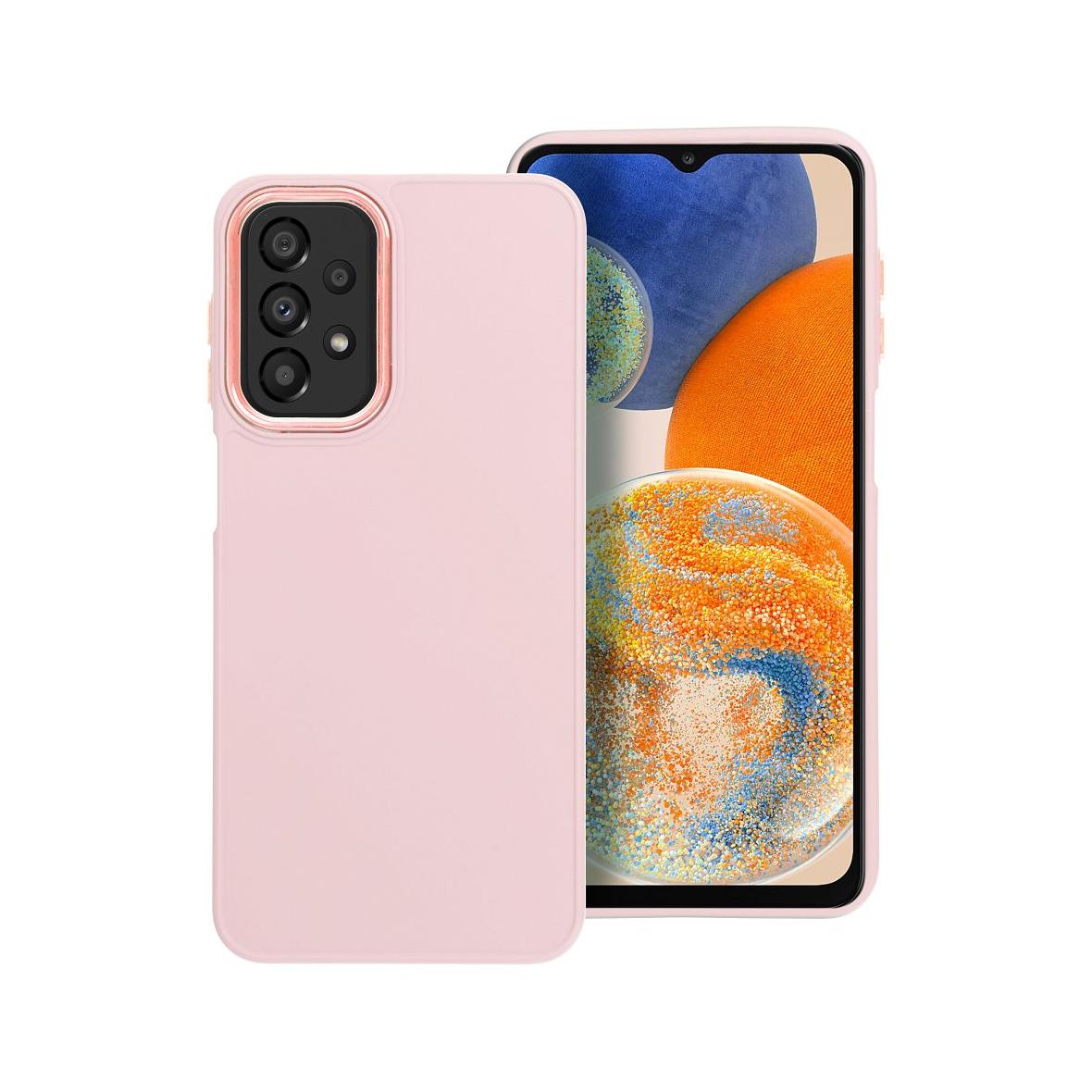 Futerał do Samsung A23 5G Frame pudrowy róż