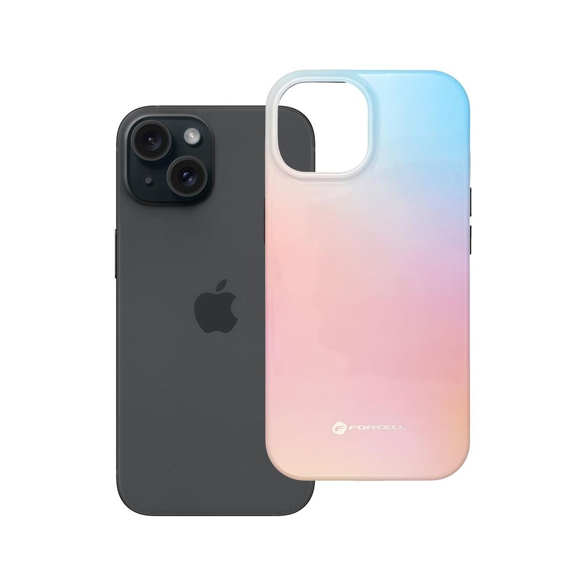 Etui na iPhone 15 Forcell F-Protect Mirage zgodny z MagSafe Military Drop-Test pinky blue