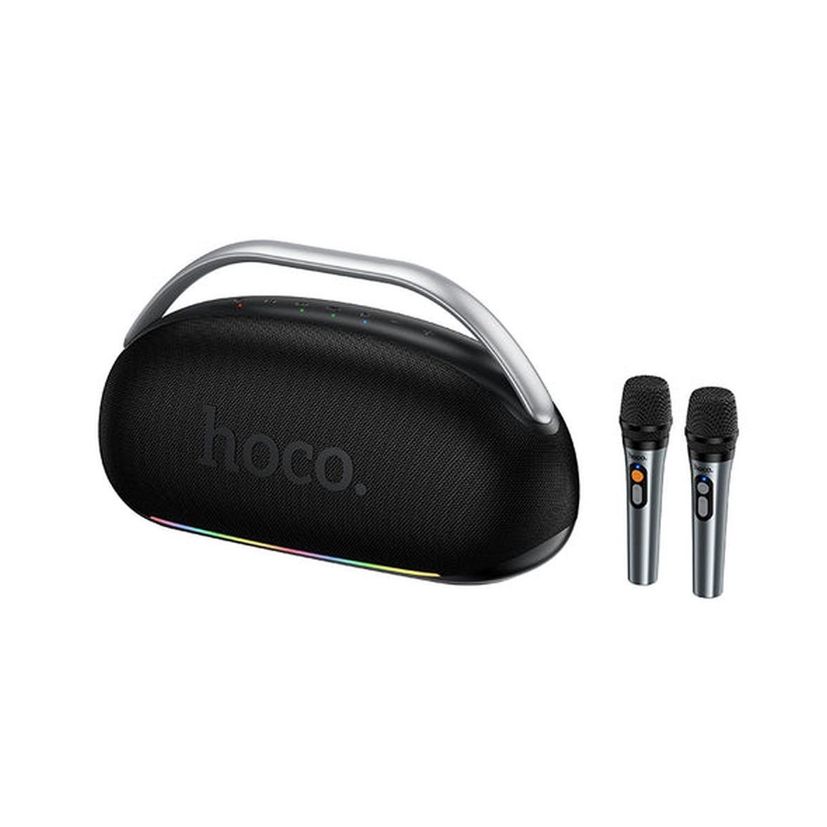 Głośnik bezprzewodowy 300W 8h + 2 x bezprzewodowe mikrofony Hoco HT2 czarny