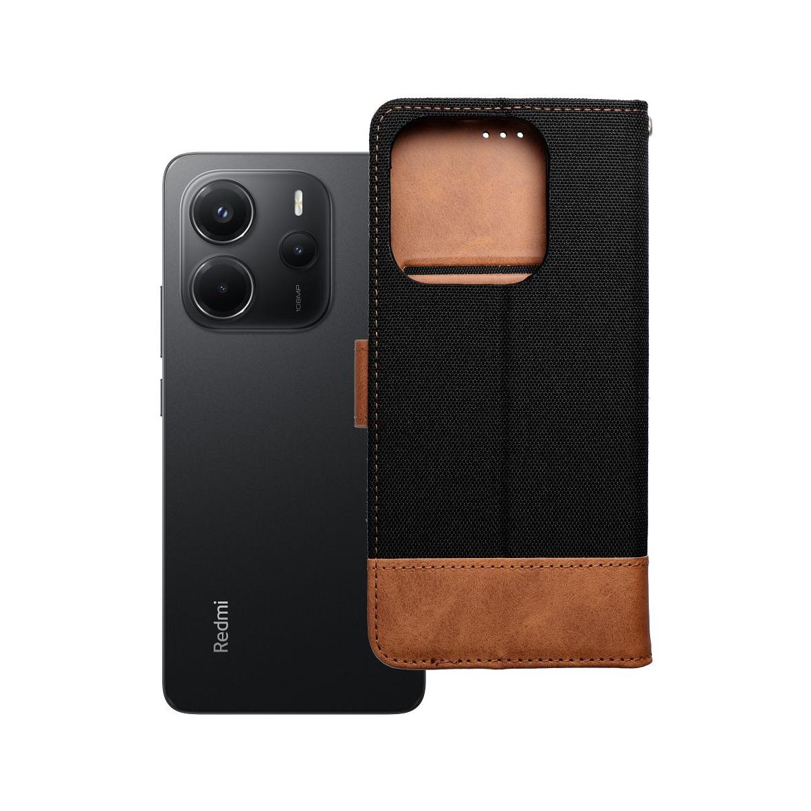 Etui z klapką na Xiaomi Redmi NOTE 14 4G (GLOBAL - 163,25mm x 76,55mm x 8,16mm) Jeans Book czarne