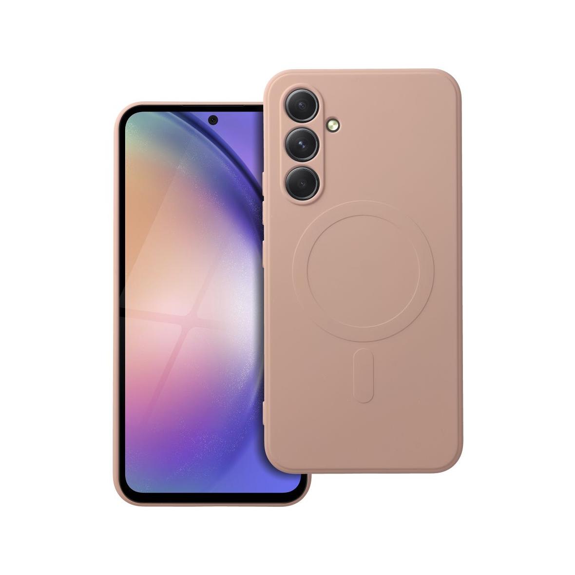 Futerał do Samsung A54 Silicone Mag Cover zgodny z MagSafe różowy