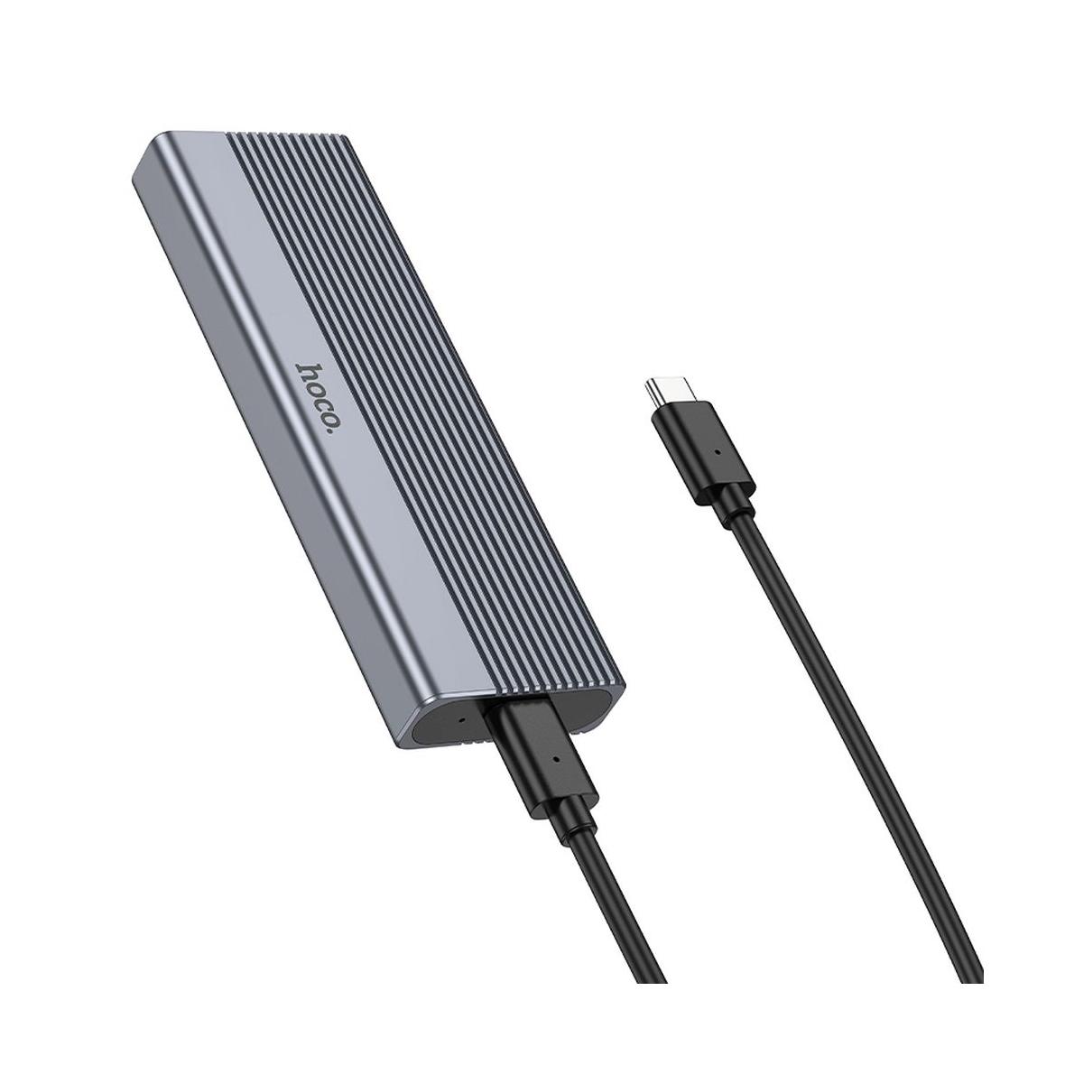 Obudowa do dysków Hoco SSD M.2 NVME M key B+M key do 4TB USB C USB3.2 / 10GBps HB47A szary