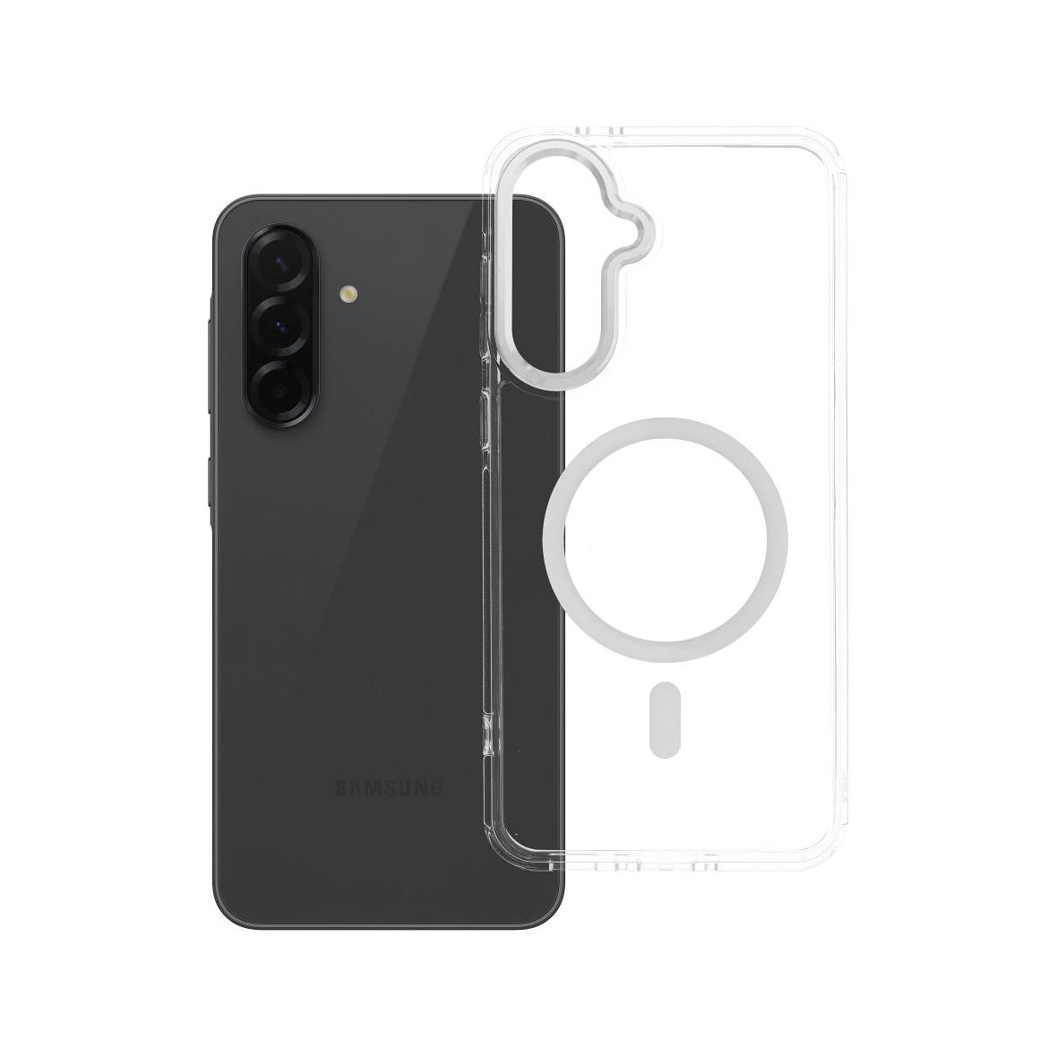 Futerał do Samsung A36 Frame Clear Hybrid Mag Cover zgodny z MagSafe transparentny