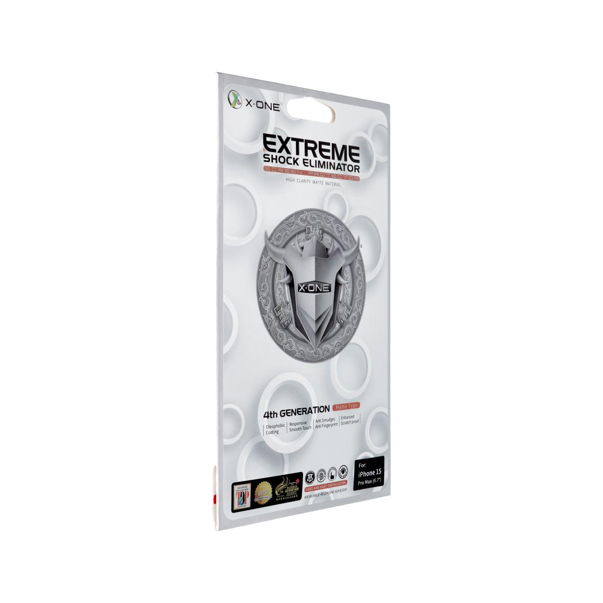Protektor LCD X-ONE Extreme Shock Eliminator 4th gen. Matowe - do iPhone 15 Pro Max