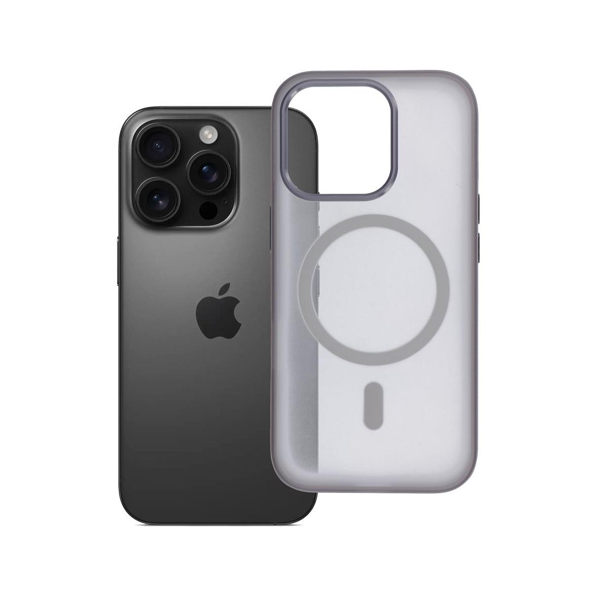 Futerał do iPhone 16 PRO Flexline Mag Cover zgodny z MagSafe szary