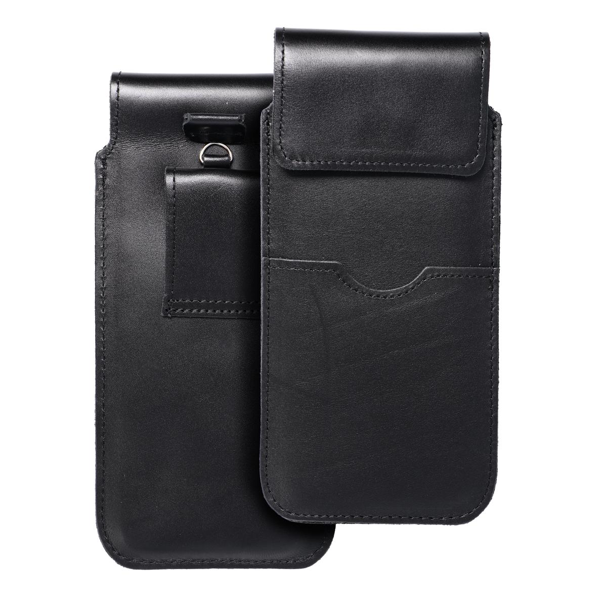 Skórzany futerał uniwersalny / wsuwka z klapką - ROYAL / czarny - Rozmiar 2XL+tall - SAMSUNG S21 ULTRA / HUAWEI P Smart 2021 / XIAOMI Redmi 12 / OPPO A98 5G