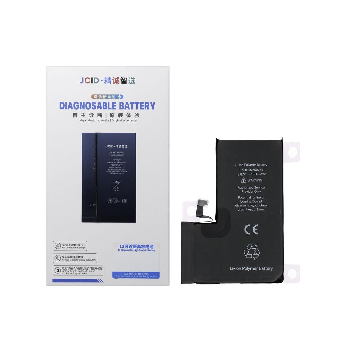 JCID Bateria z możliwością przypisania jako USED do iPhone 15 Pro Max 4780 mAh (zwiększona pojemność)