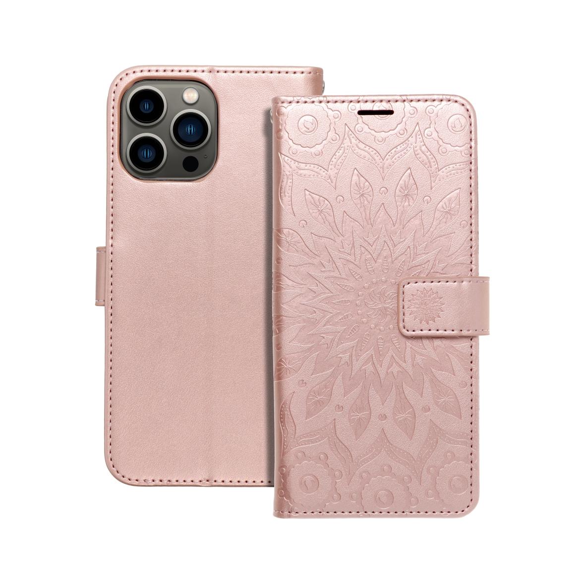 Etui z klapką na iPhone 13 PRO MAX Mezzo Book mandala złoto-różowe