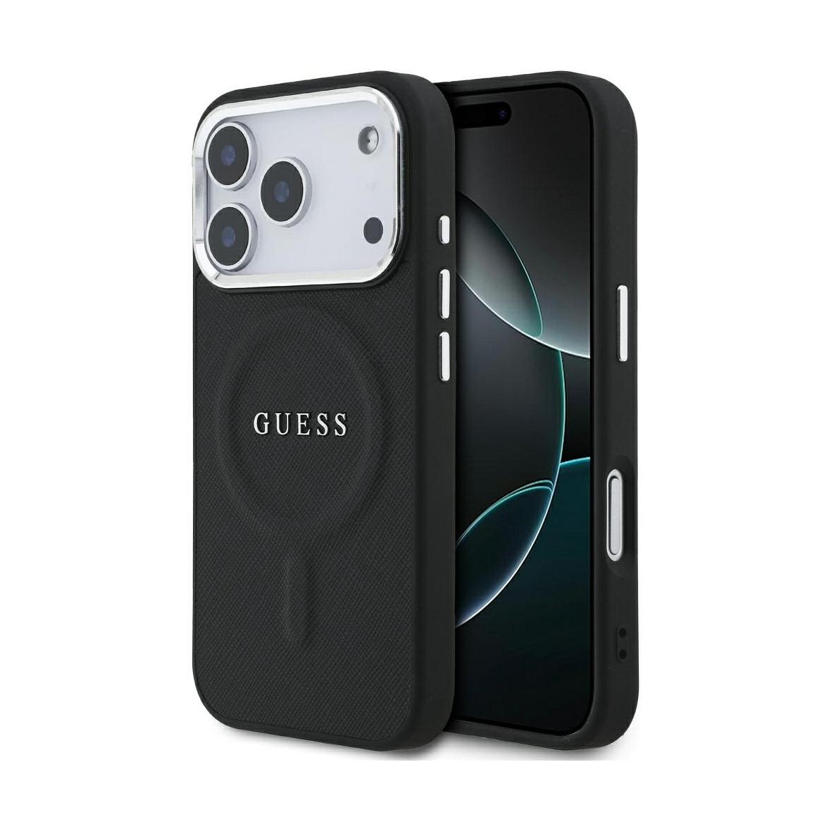 GUESS futerał do IPHONE 17 Pro kompatybilny z MagSafe GUHMP17LPSAREGSK (PU W/ Classic Logo) czarny