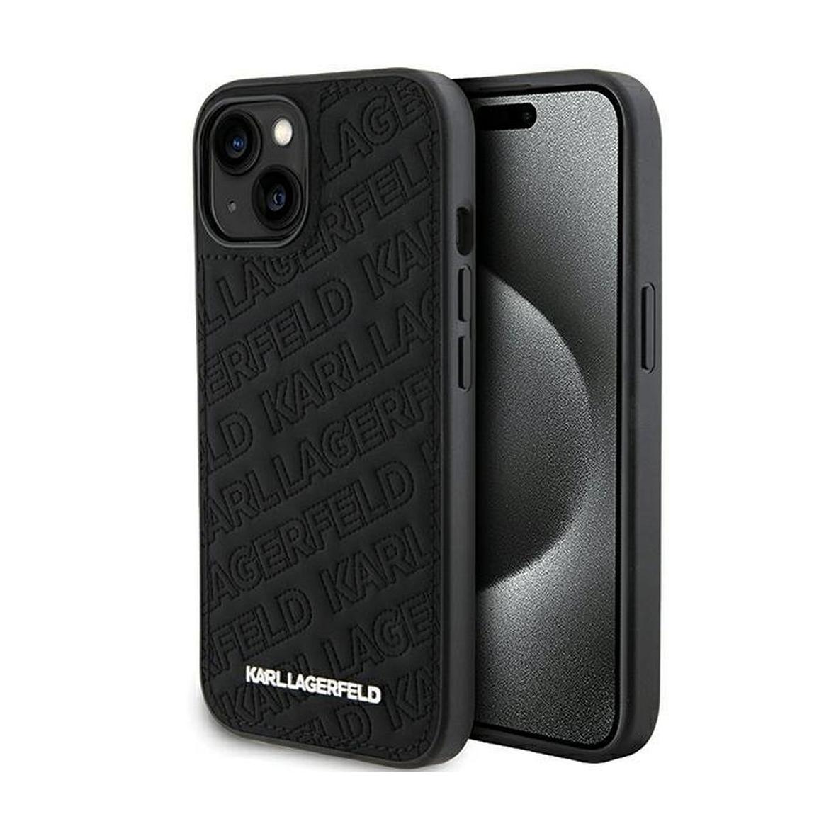 KARL LAGERFELD futerał do IPHONE 15 KLHCP15SPQKPMK (Quilted Pattern) czarny