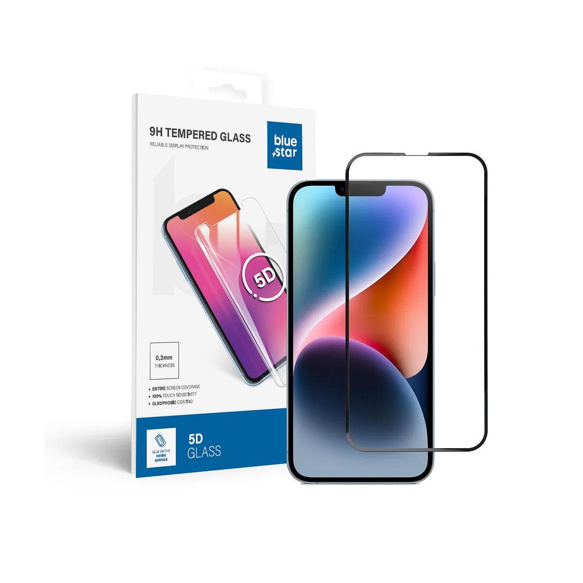 Szkło hartowane do iPhone 13 PRO MAX /14 PLUS (full glue) Blue Star 5D czarne