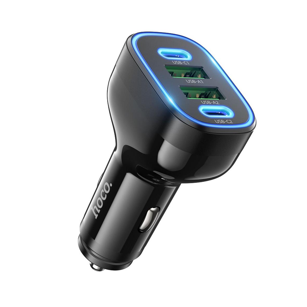 Ładowarka samochodowa Hoco 2 x USB A + 2 x USB C QC PD 72W NZ11 czarna