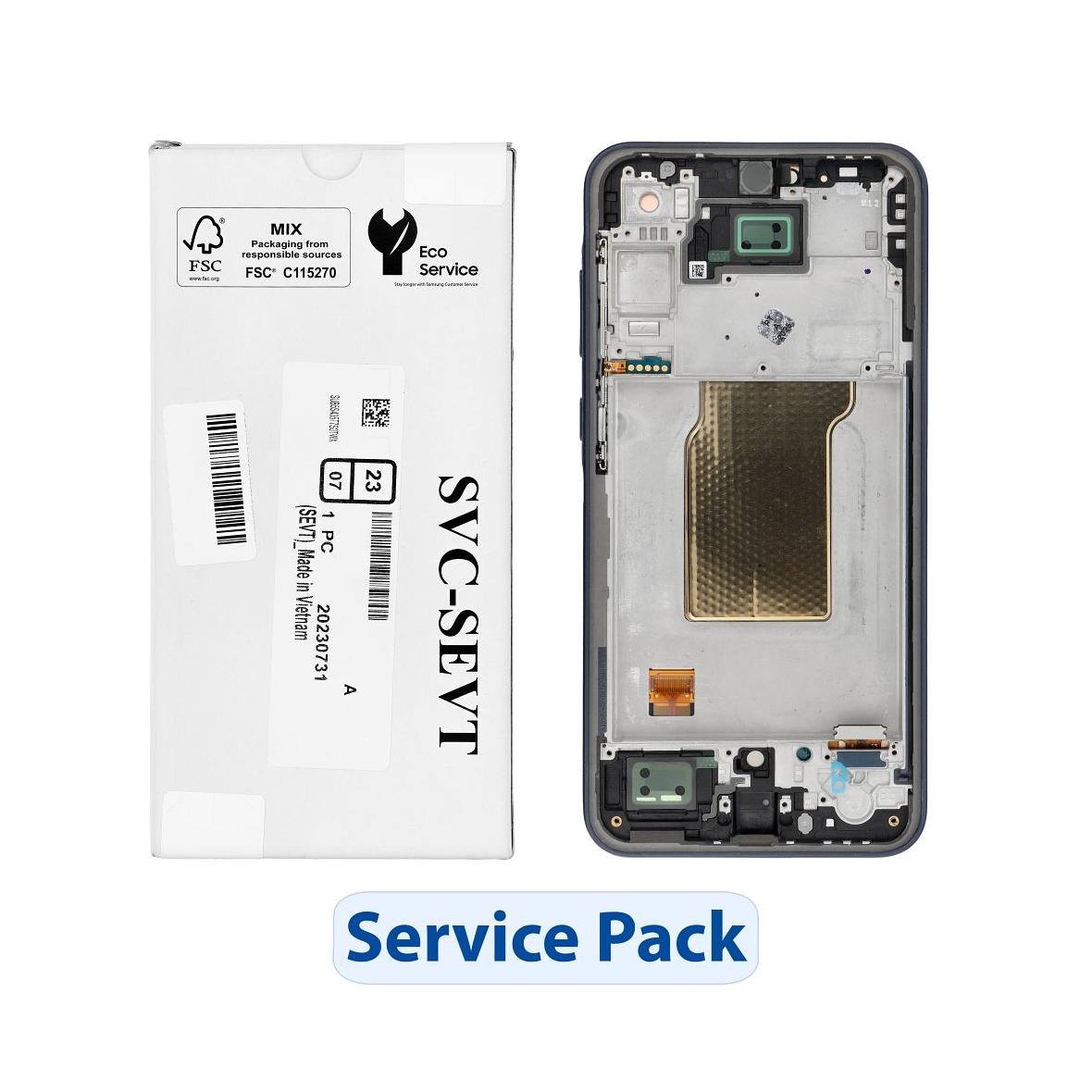 ServicePack Wyświetlacz LCD do SAMSUNG A35 5G A356B GH82-34221A   czarny / granatowy