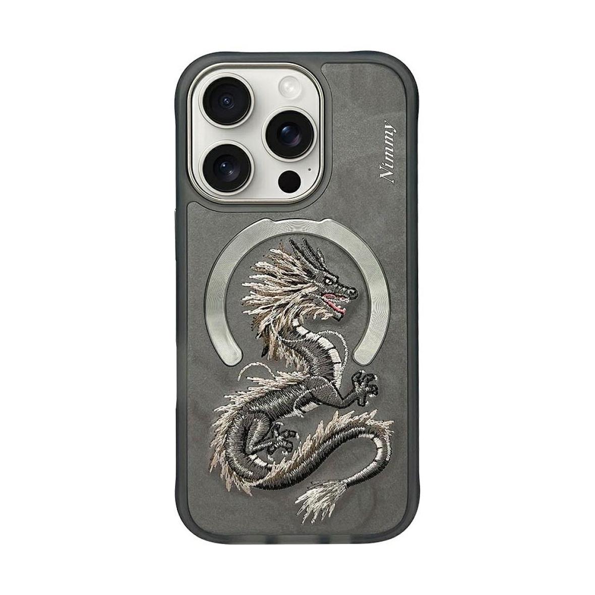 NIMMY futerał DRAGON kompatybilny z MagSafe do IPHONE 16 Pro Max szary